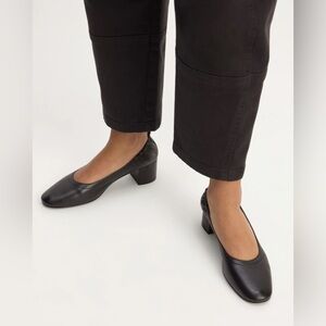 New - Everlane The Fay Glove Heels - Black Leather - 5.5